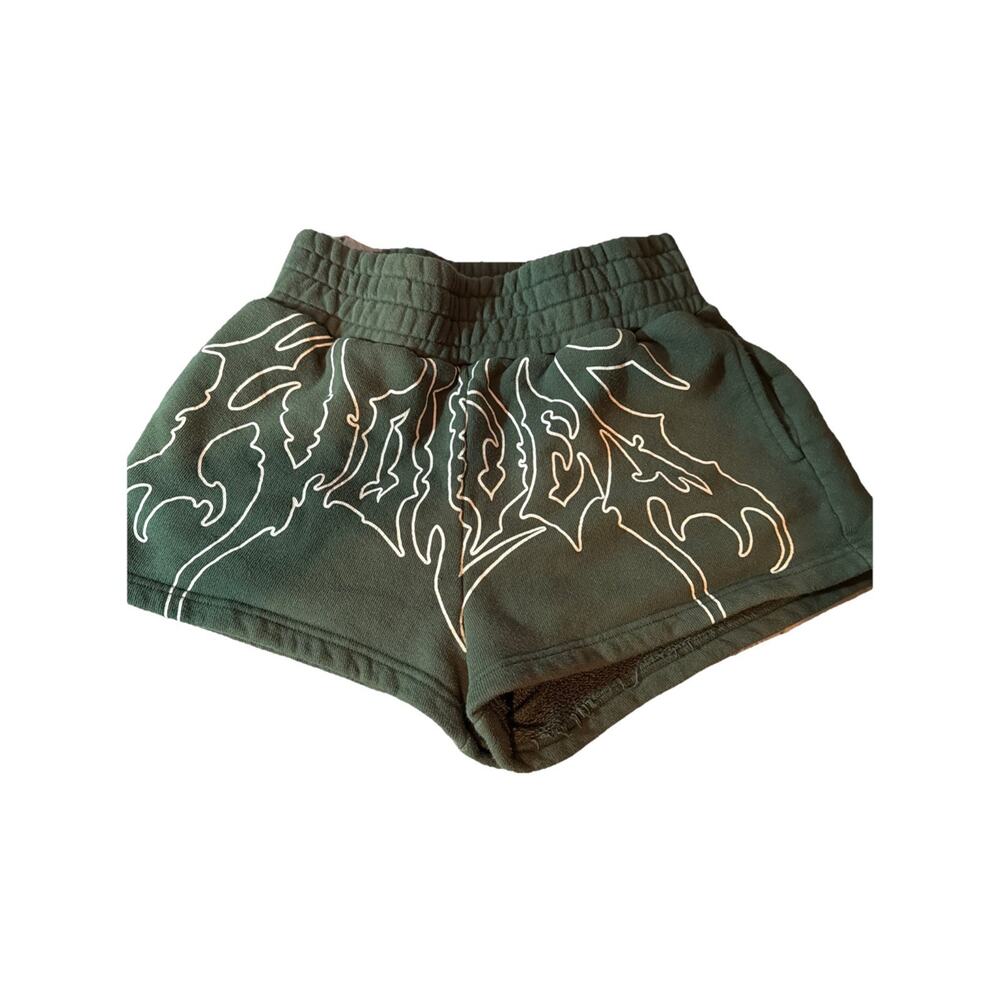 Darc Sport She Wolves Loyalty Sweat Shorts Sz Small Green Grunge Alt Gym